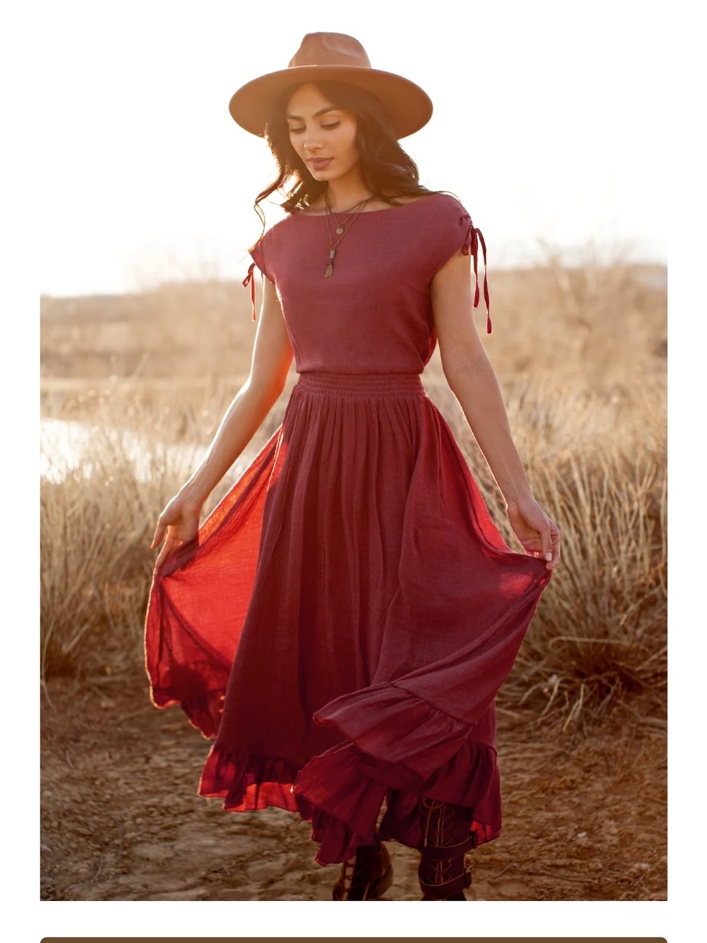 Joyfolie Gia Crinkled Ruffle Dress
